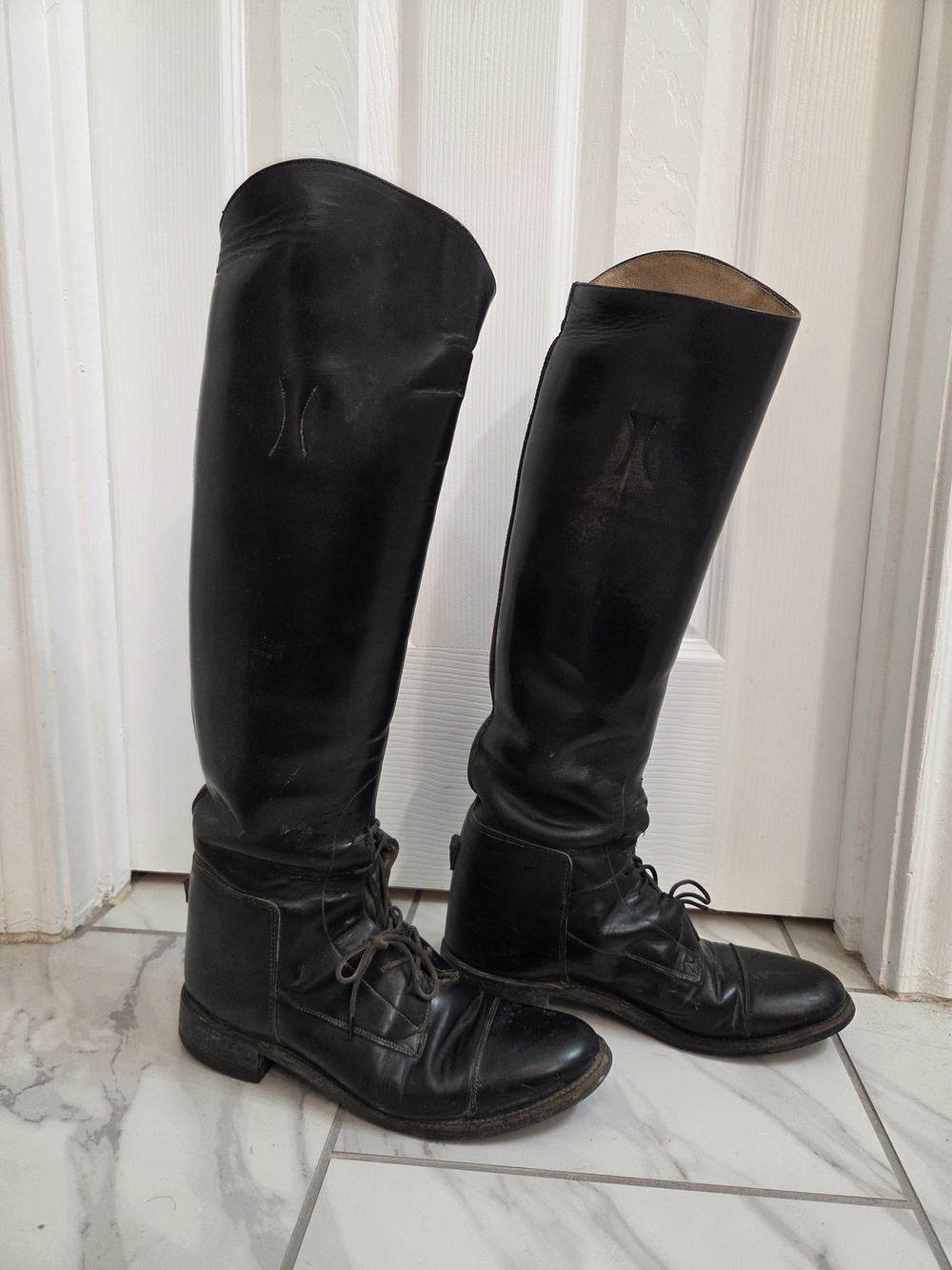 Women’s Black Leather Tall English Riding Boots